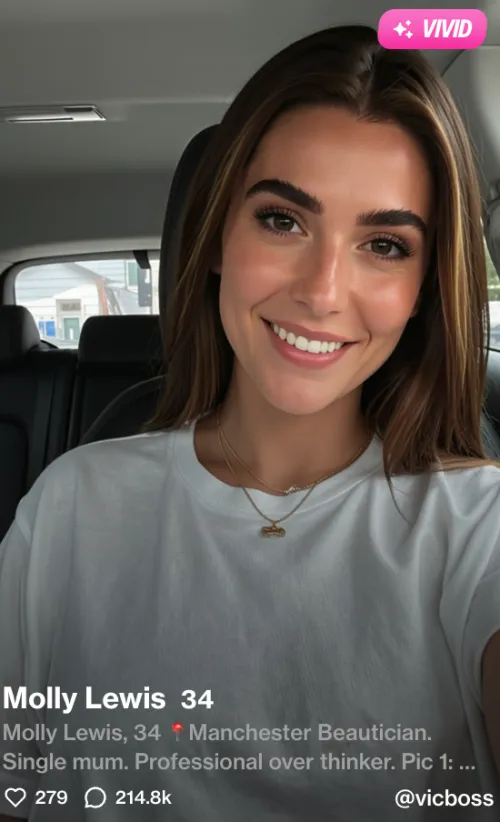 Molly Lewis, an AI character on Our Dream AI